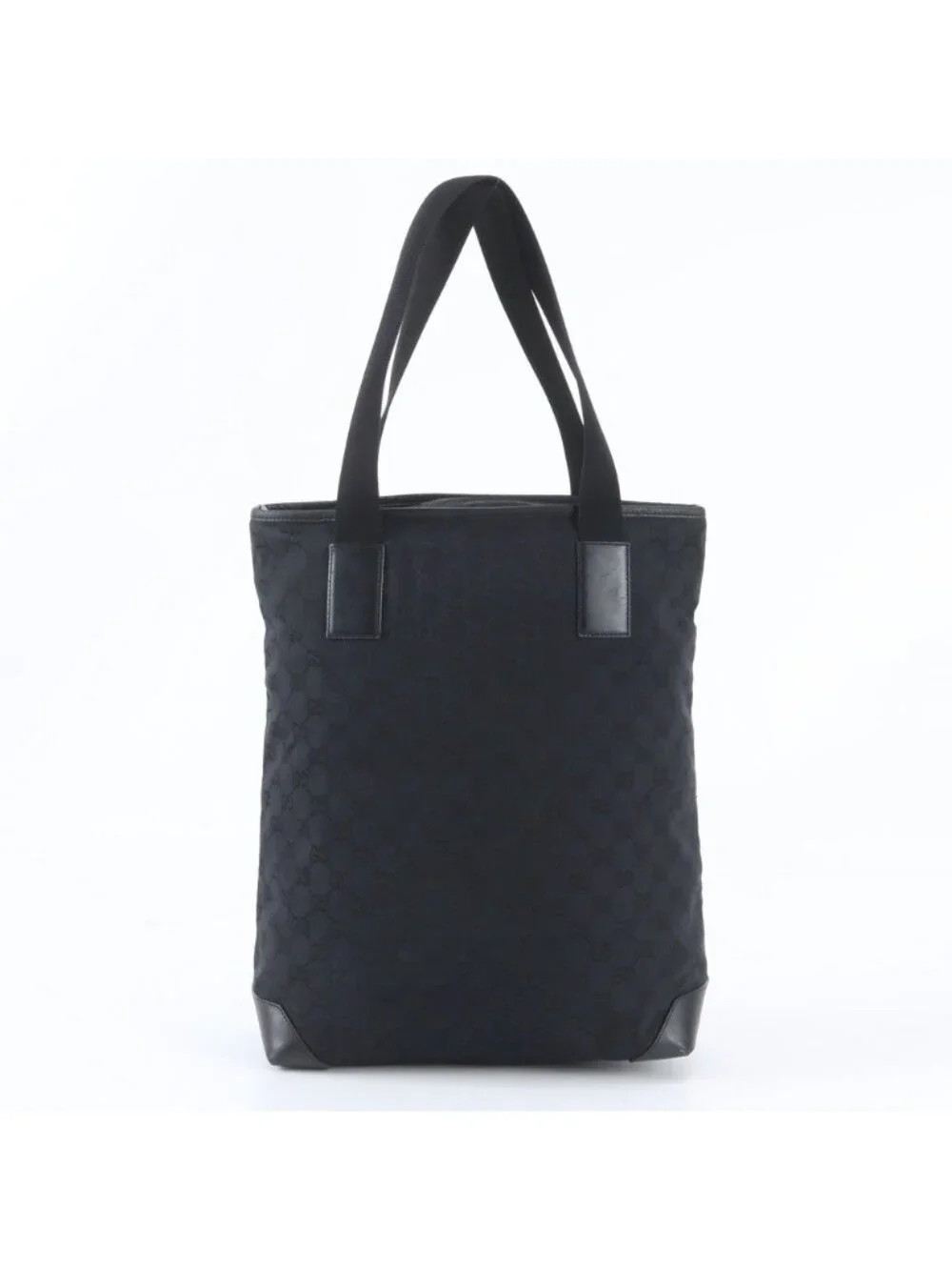 Gucci GG Canvas Leather Tote Shoulder Business Black